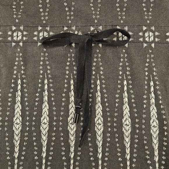 Tory Burch Bologan Knit Aztec Drawstring Dress in Charcoal and White Sz XL - Picture 7 of 10